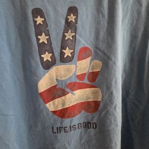 Life is Good Mens Peace America 250 Blue Flag Graphic Tee, USA, L